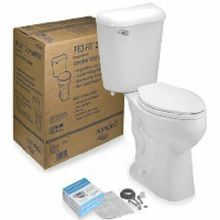 MANSFIELD 135CTK Profit Complete Toilet Kit, Elongated Bowl, 1.6 gpf Flush, 12 in Rough-In, Vitreous China, White 13510017